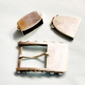 Sterling Silver Belt Buckle Set, Pat Areias, Unisex